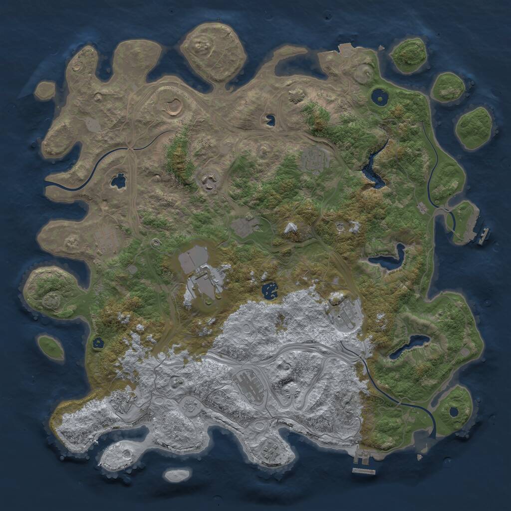 Rust Map: Procedural Map, Size: 4500, Seed: 1357965, 17 Monuments