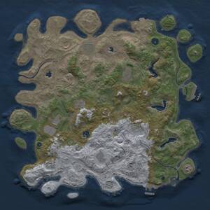 Thumbnail Rust Map: Procedural Map, Size: 4500, Seed: 1357965, 17 Monuments