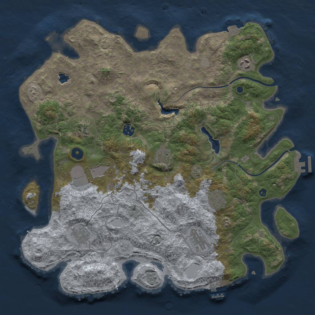 Rust Map: Procedural Map, Size: 4000, Seed: 1396593126, 15 Monuments