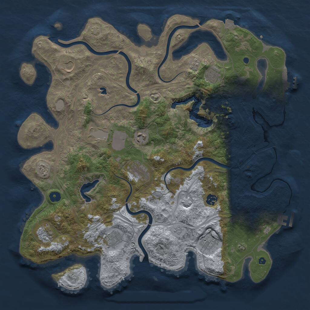 Rust Map: Procedural Map, Size: 4250, Seed: 471466289, 16 Monuments