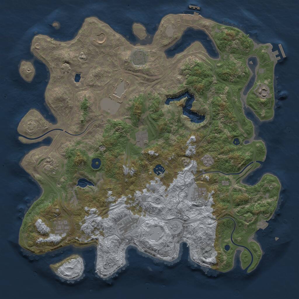 Rust Map: Procedural Map, Size: 4250, Seed: 471466289, 17 Monuments