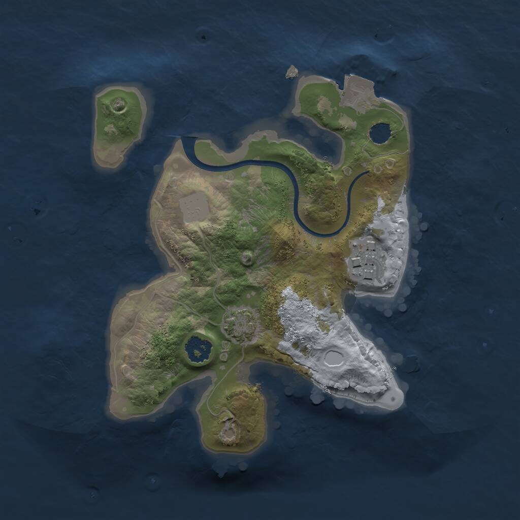 Rust Map: Procedural Map, Size: 2000, Seed: 1407696769, 3 Monuments