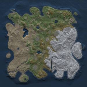 Thumbnail Rust Map: Procedural Map, Size: 4000, Seed: 123233009, 14 Monuments