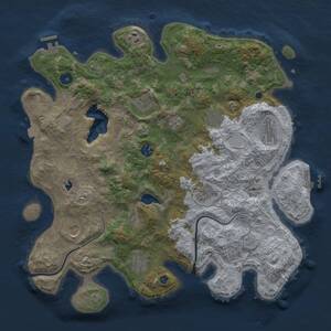 Thumbnail Rust Map: Procedural Map, Size: 4000, Seed: 123233009, 15 Monuments