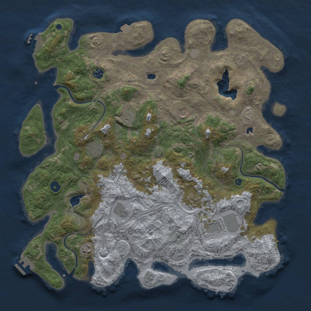 Rust Map: Procedural Map, Size: 4500, Seed: 18665453, 15 Monuments