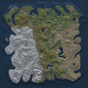 Thumbnail Rust Map: Procedural Map, Size: 4500, Seed: 504303252, 16 Monuments