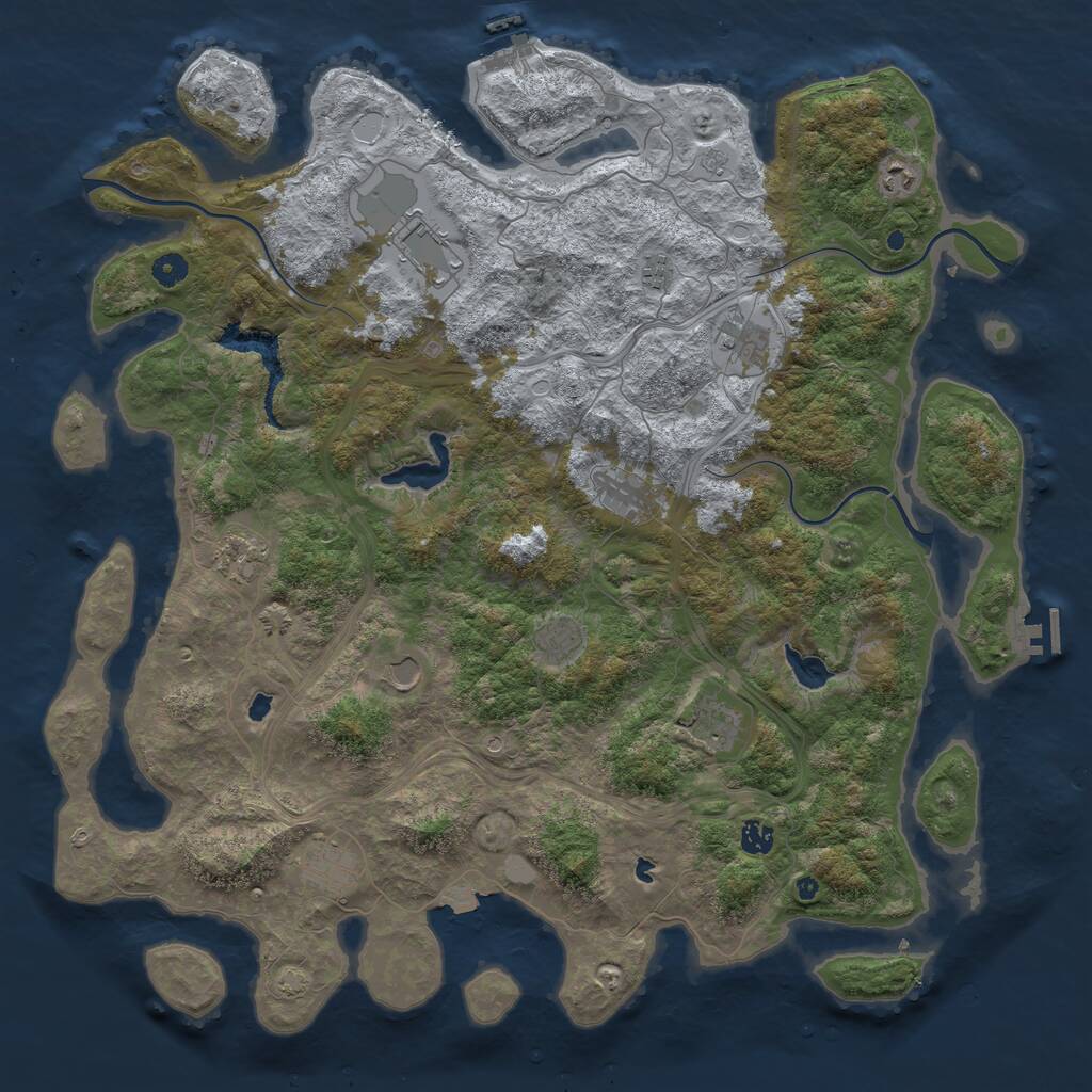 Rust Map: Procedural Map, Size: 4800, Seed: 2122984966, 17 Monuments