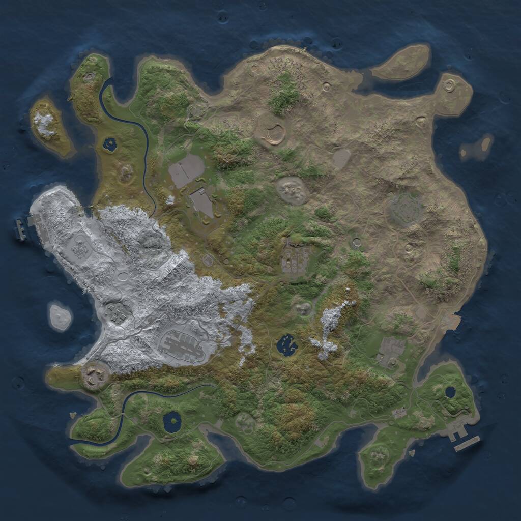 Rust Map: Procedural Map, Size: 3850, Seed: 9426281, 15 Monuments