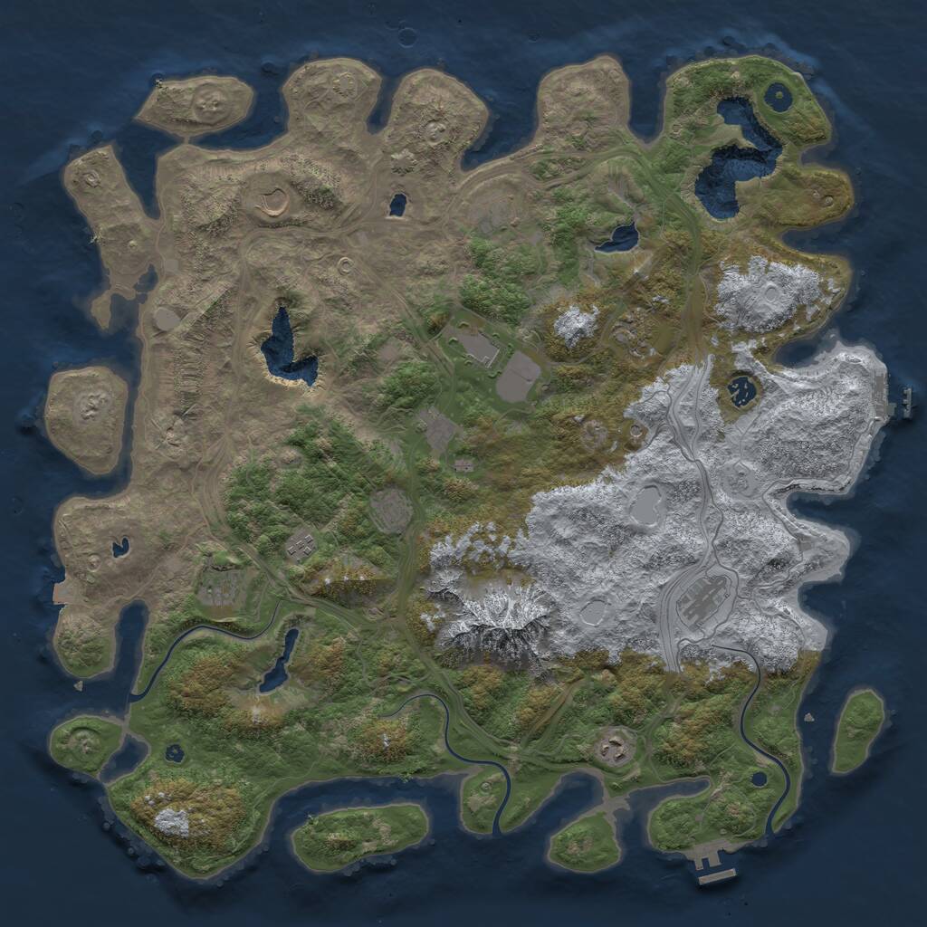 Rust Map: Procedural Map, Size: 5000, Seed: 372279739, 17 Monuments