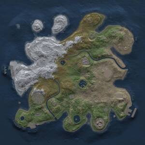 Thumbnail Rust Map: Procedural Map, Size: 3000, Seed: 1032, 11 Monuments