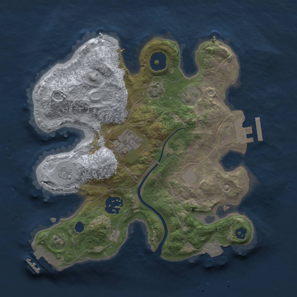 Rust Map: Procedural Map, Size: 2500, Seed: 1797883903, 7 Monuments