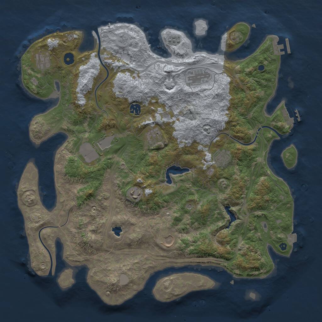 Rust Map: Procedural Map, Size: 4250, Seed: 313762297, 15 Monuments