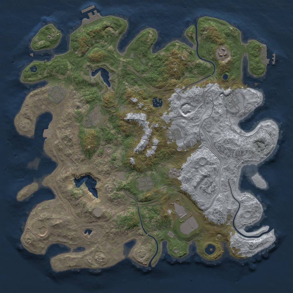 Rust Map: Procedural Map, Size: 4250, Seed: 24198807, 17 Monuments