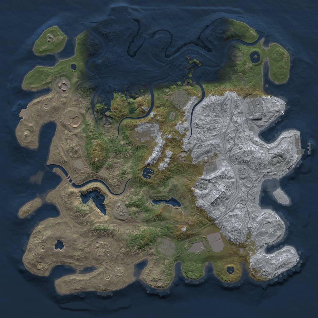 Rust Map: Procedural Map, Size: 4250, Seed: 24198807, 17 Monuments
