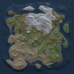 Thumbnail Rust Map: Procedural Map, Size: 3500, Seed: 1021592739, 14 Monuments