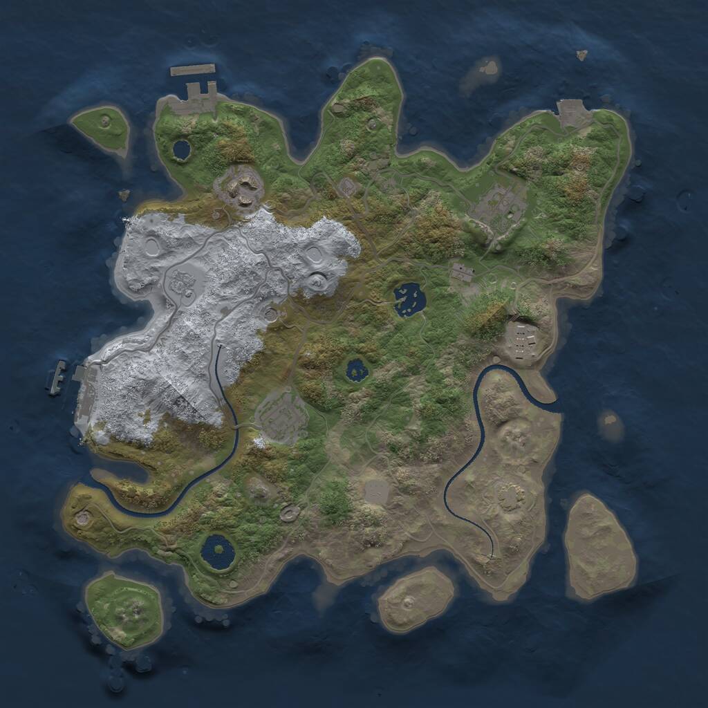 Rust Map: Procedural Map, Size: 3200, Seed: 1258917949, 11 Monuments