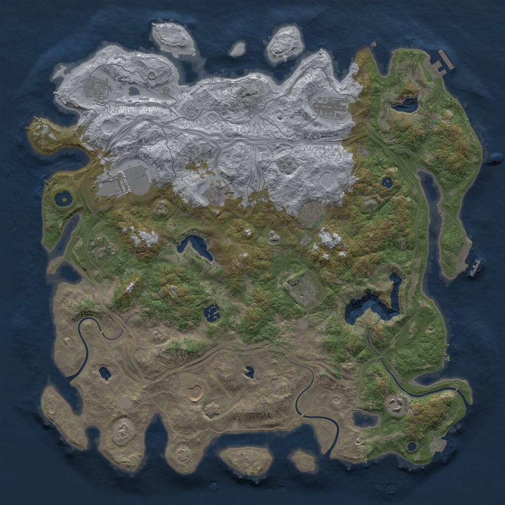 Rust Map: Procedural Map, Size: 4500, Seed: 517275408, 17 Monuments