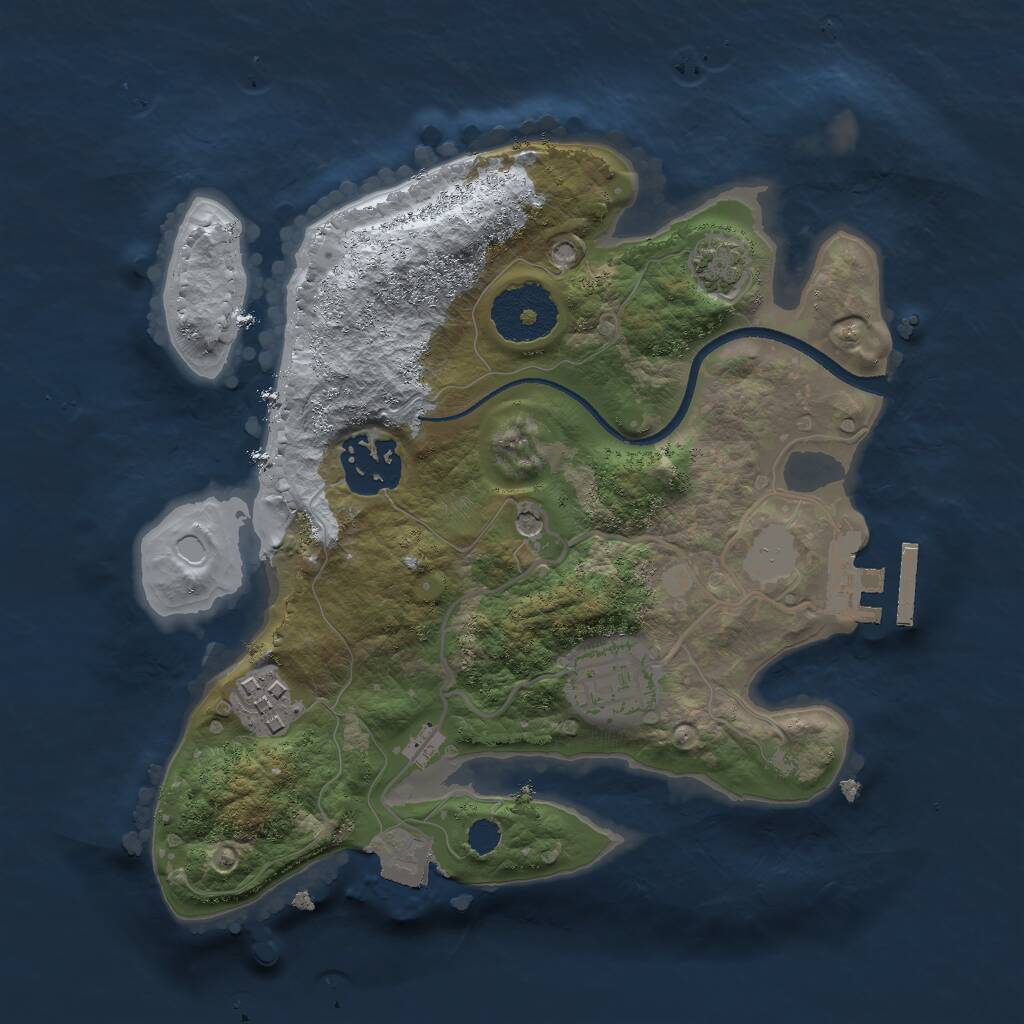 Rust Map: Procedural Map, Size: 2500, Seed: 1492615333, 7 Monuments