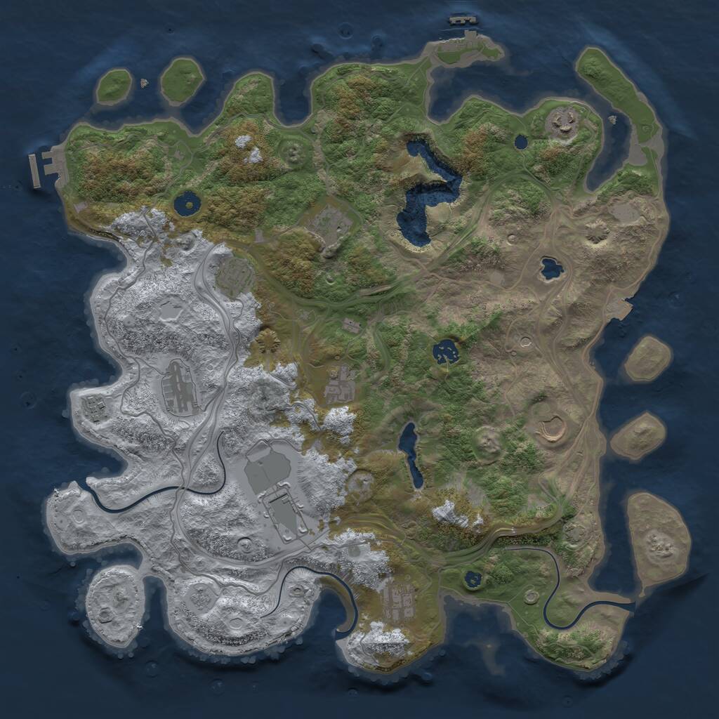 Rust Map: Procedural Map, Size: 4250, Seed: 520356693, 16 Monuments