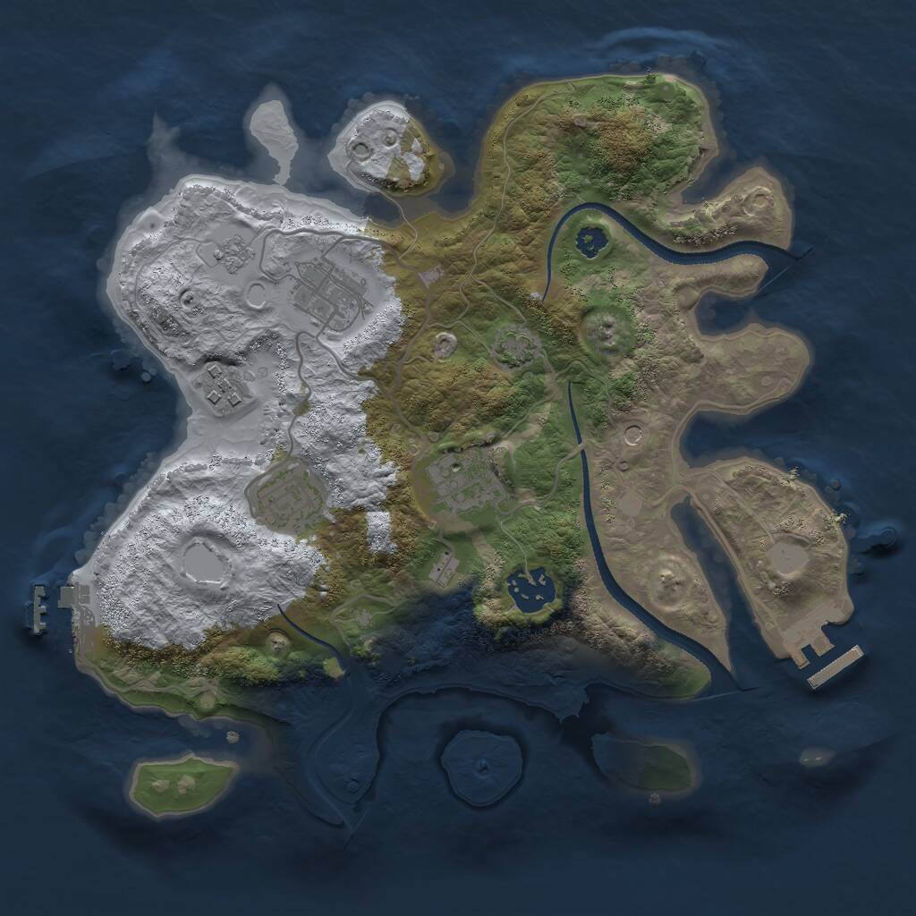 Rust Map: Procedural Map, Size: 3000, Seed: 4420, 11 Monuments