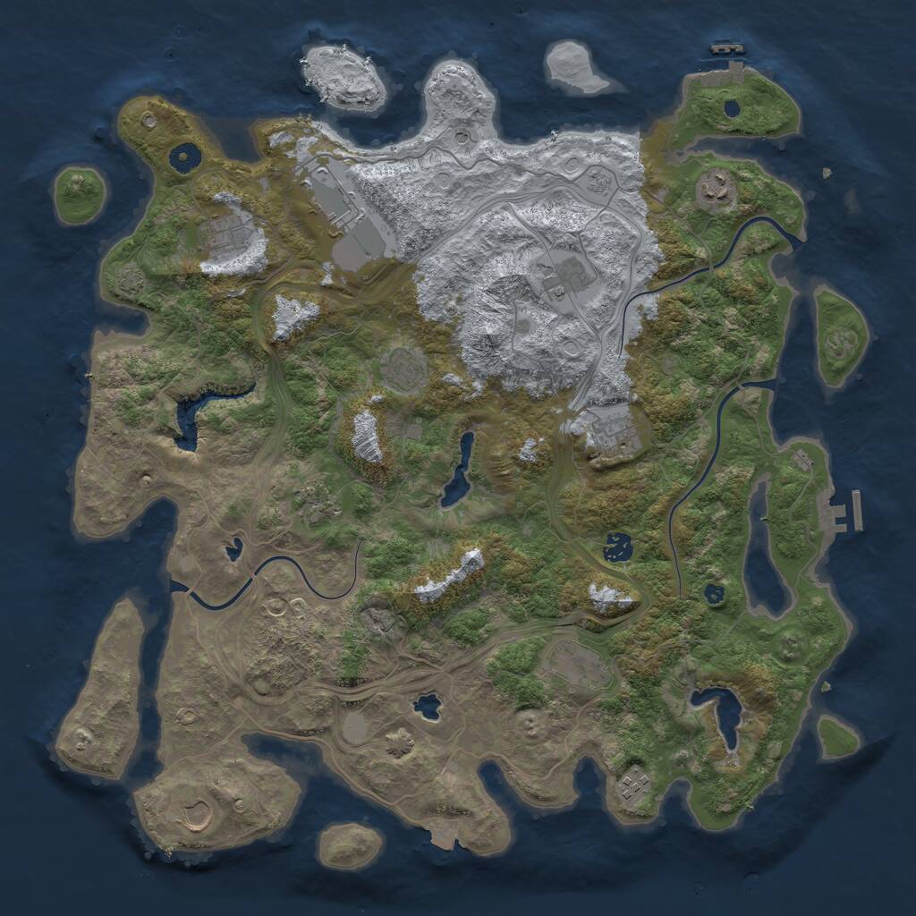 Rust Map: Procedural Map, Size: 4500, Seed: 1660504425, 17 Monuments