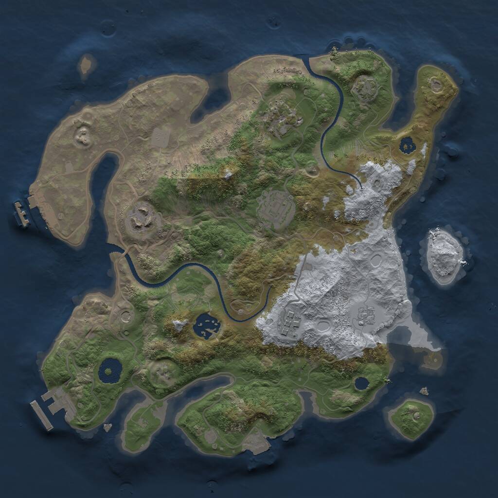 Rust Map: Procedural Map, Size: 3000, Seed: 515675778, 11 Monuments