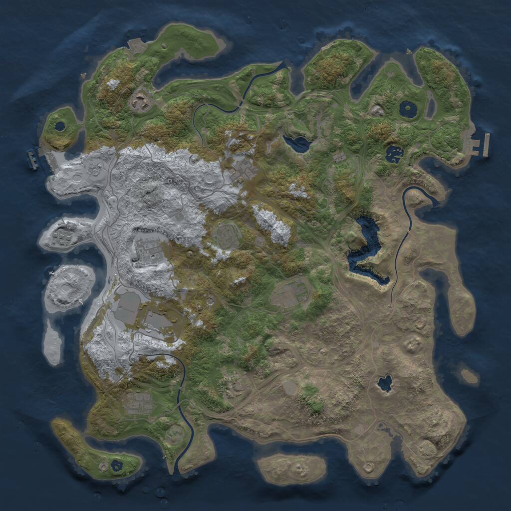 Rust Map: Procedural Map, Size: 4300, Seed: 794910675, 16 Monuments