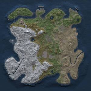 Thumbnail Rust Map: Procedural Map, Size: 3500, Seed: 404484385, 12 Monuments