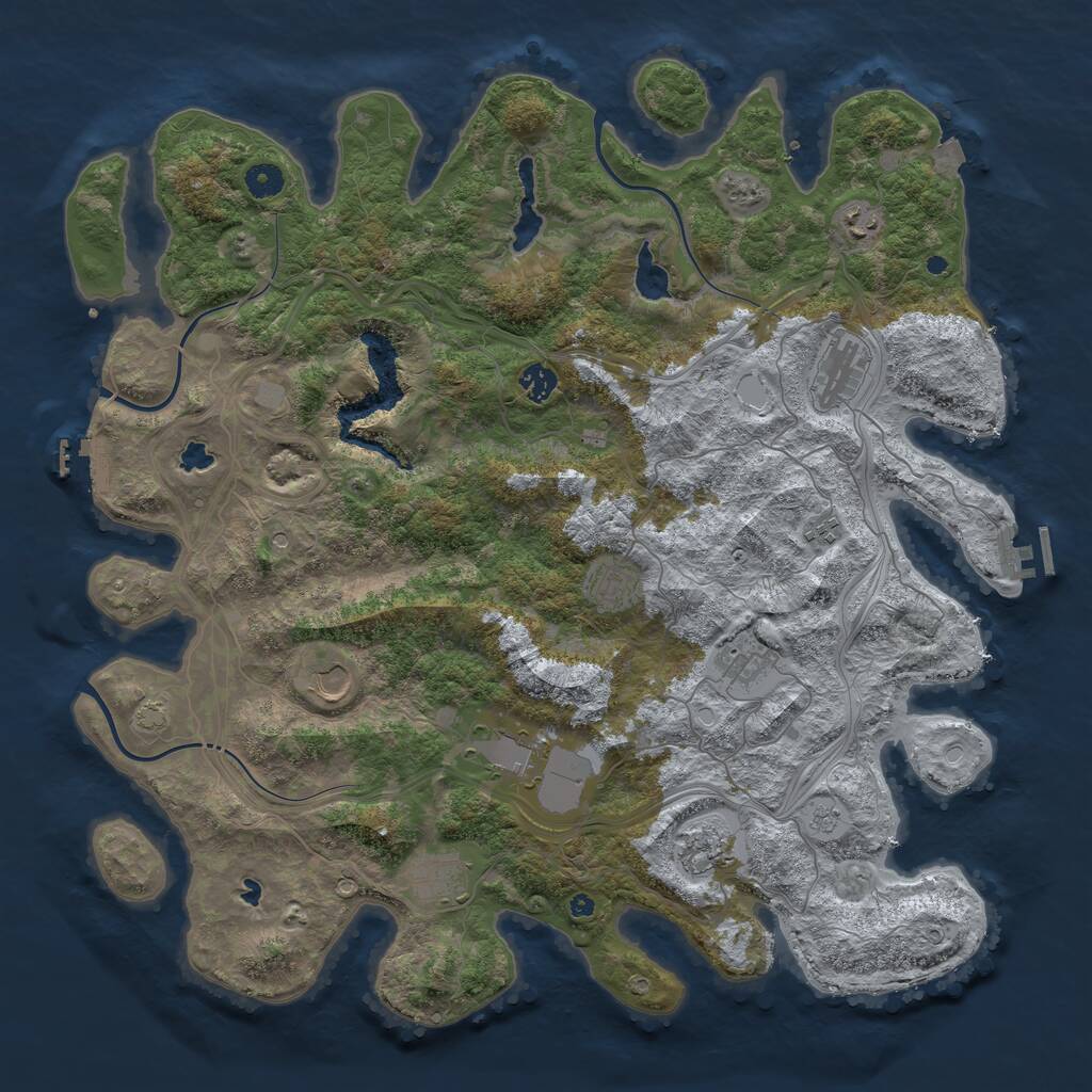 Rust Map: Procedural Map, Size: 4500, Seed: 9363, 16 Monuments