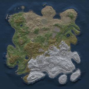 Thumbnail Rust Map: Procedural Map, Size: 3750, Seed: 1184967034, 14 Monuments