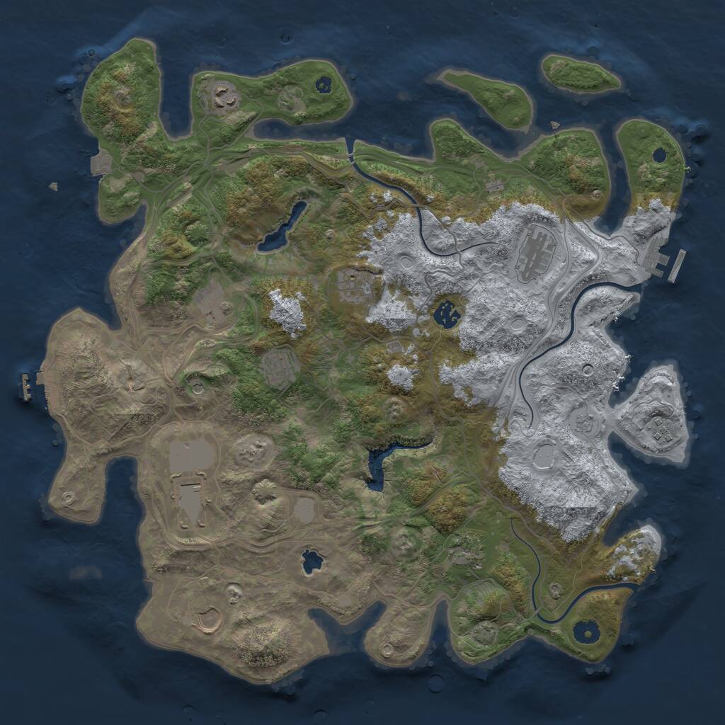 Rust Map: Procedural Map, Size: 4250, Seed: 22013, 16 Monuments