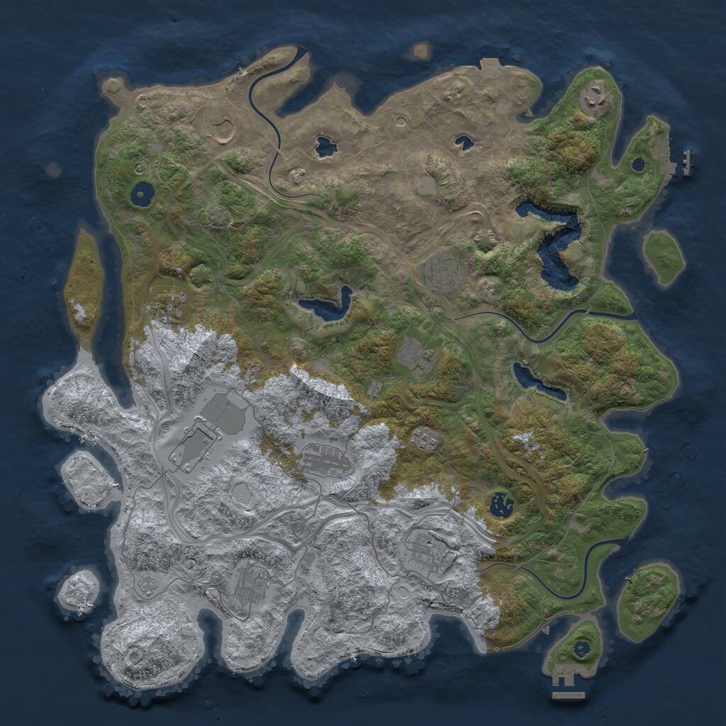 Rust Map: Procedural Map, Size: 4500, Seed: 17688389, 17 Monuments