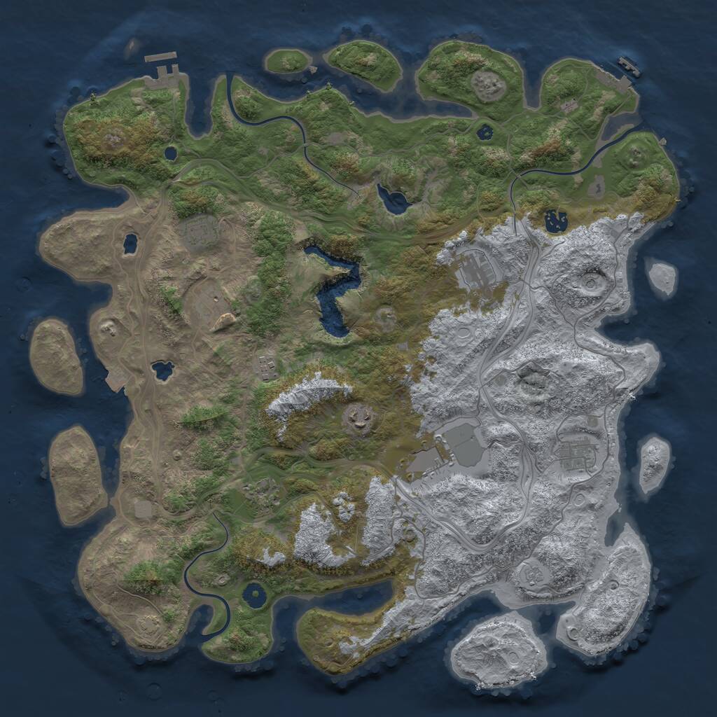 Rust Map: Procedural Map, Size: 4500, Seed: 153298, 15 Monuments