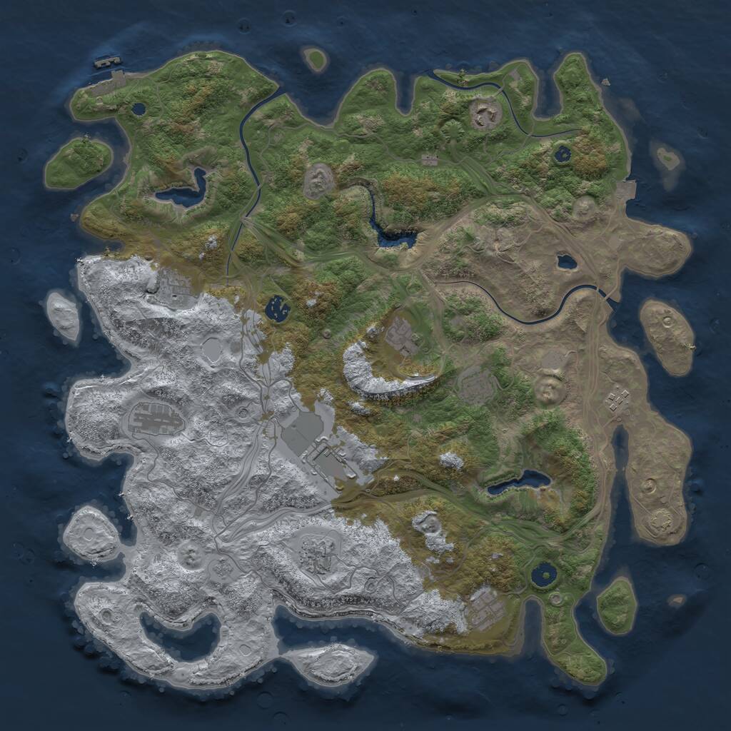 Rust Map: Procedural Map, Size: 4500, Seed: 859194878, 15 Monuments