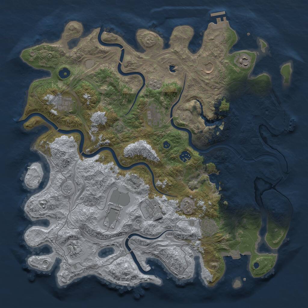 Rust Map: Procedural Map, Size: 4250, Seed: 676727061, 16 Monuments