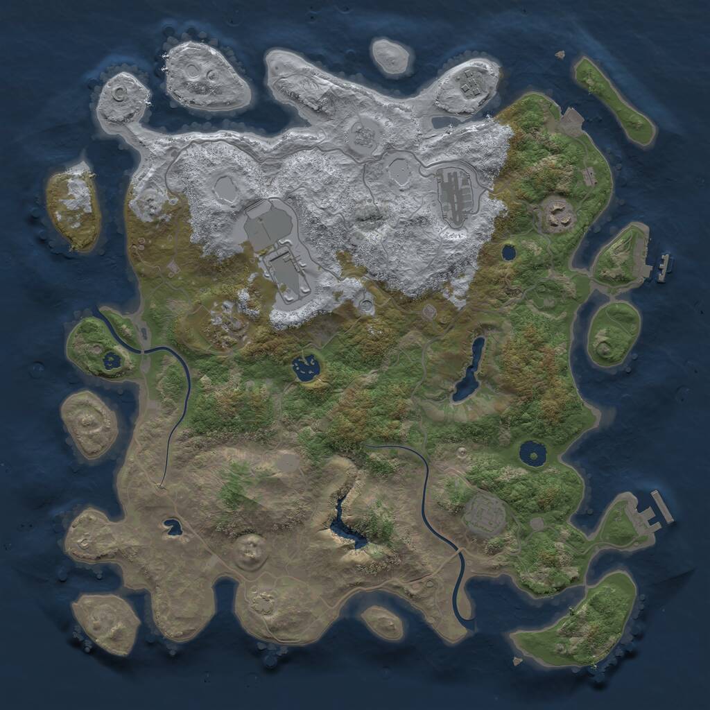 Rust Map: Procedural Map, Size: 4000, Seed: 563291948, 13 Monuments