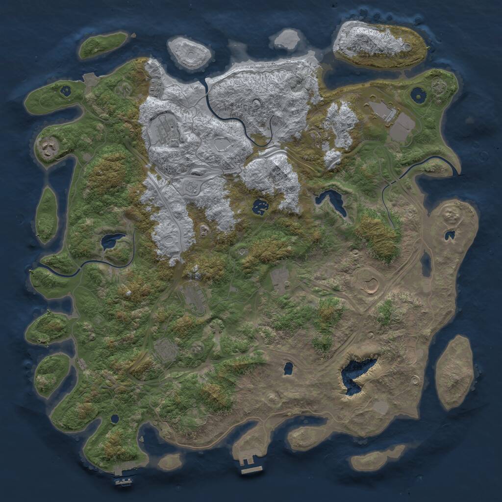 Rust Map: Procedural Map, Size: 4800, Seed: 649099785, 16 Monuments