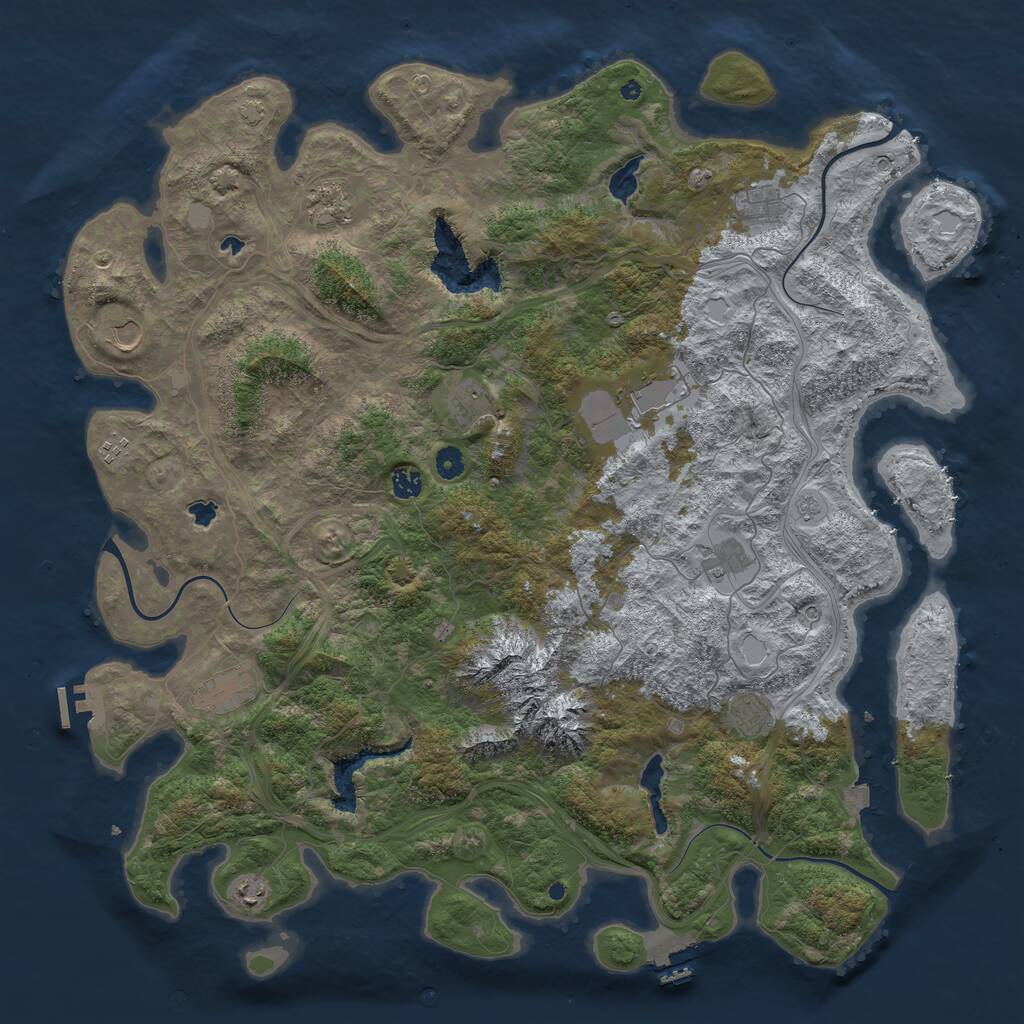 Rust Map: Procedural Map, Size: 5000, Seed: 234223, 17 Monuments