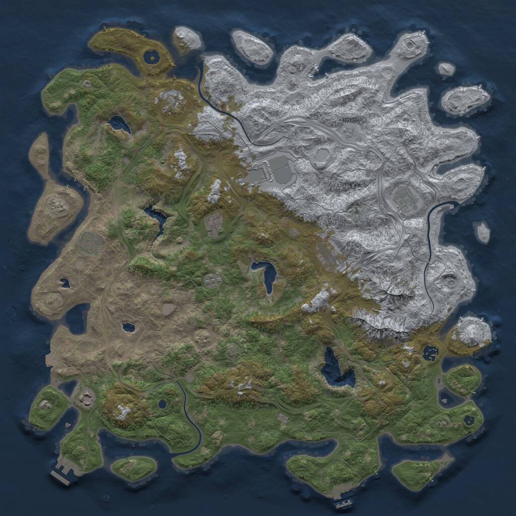 Rust Map: Procedural Map, Size: 5000, Seed: 15616, 15 Monuments