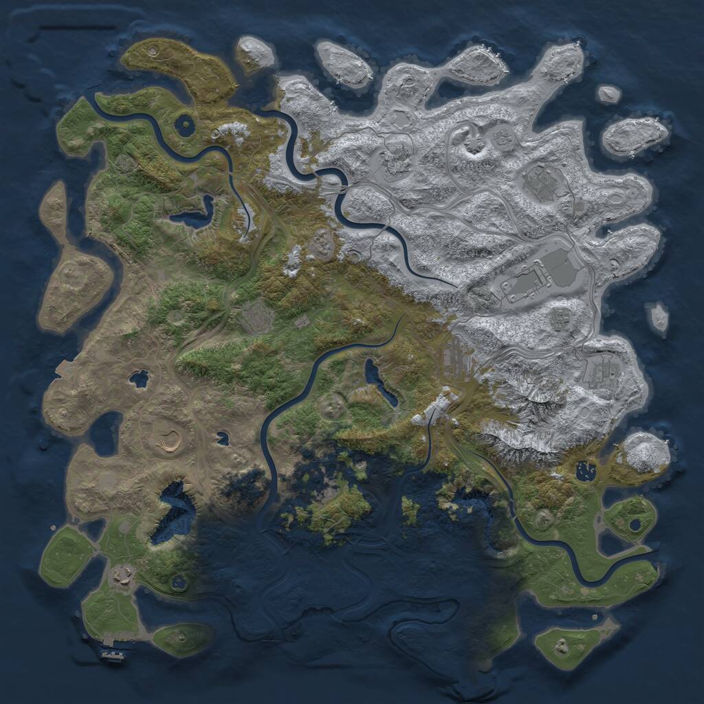 Rust Map: Procedural Map, Size: 5000, Seed: 15616, 17 Monuments