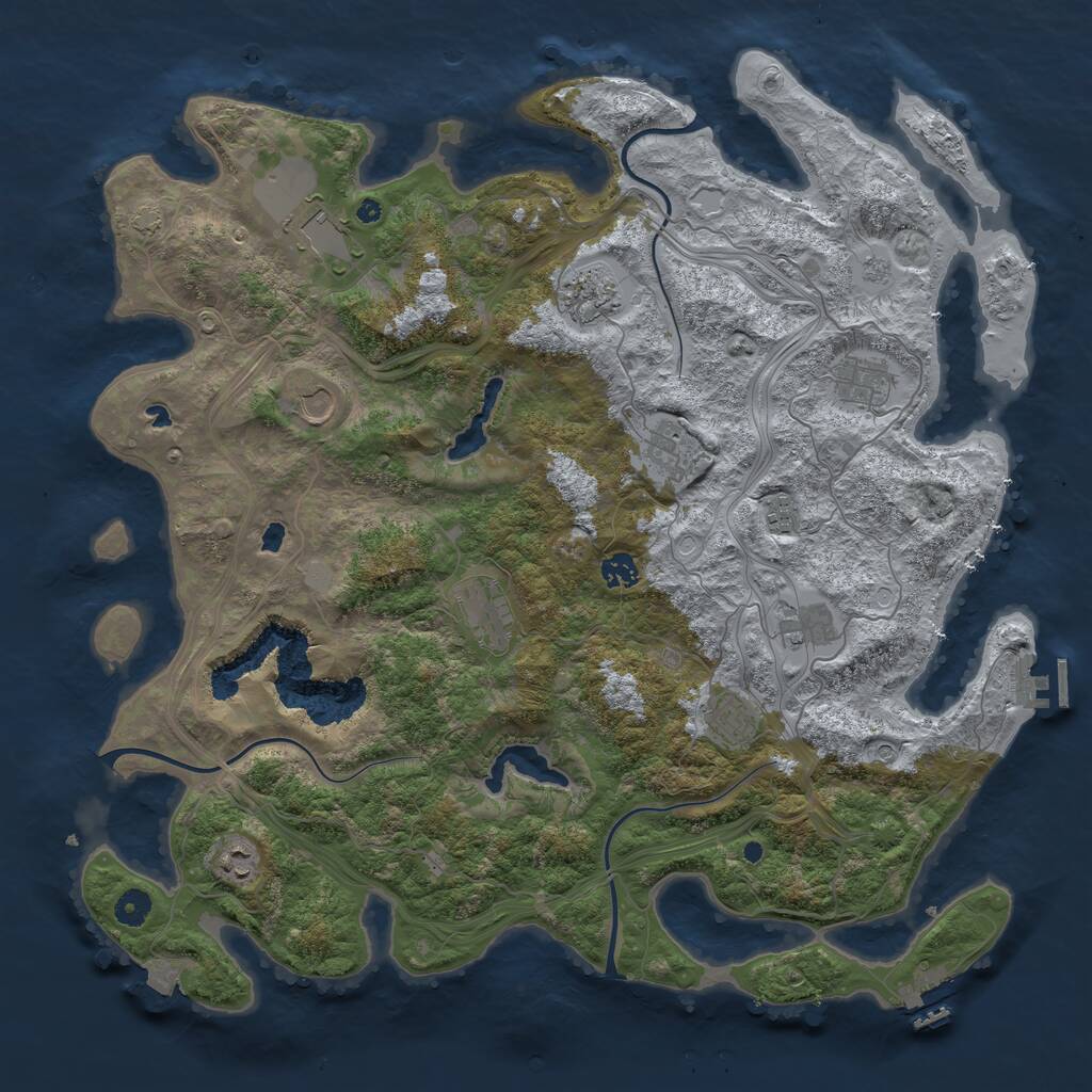 Rust Map: Procedural Map, Size: 4500, Seed: 1978722816, 17 Monuments