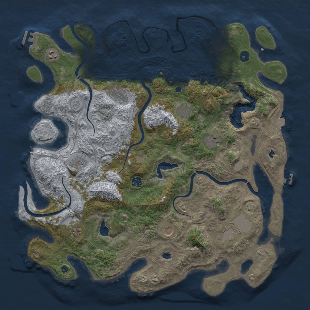 Rust Map: Procedural Map, Size: 4500, Seed: 1796461857, 16 Monuments