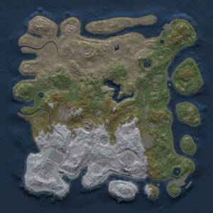 Thumbnail Rust Map: Procedural Map, Size: 4000, Seed: 142928999, 12 Monuments