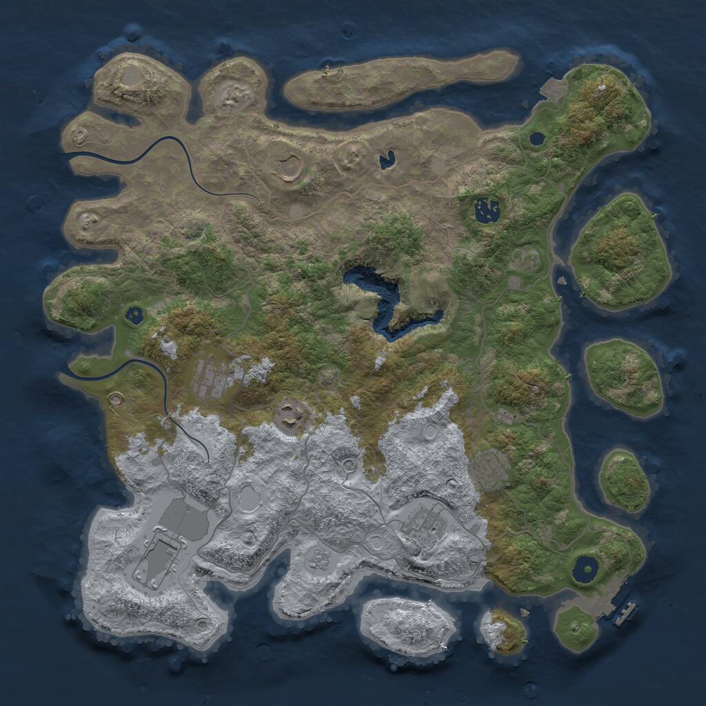 Rust Map: Procedural Map, Size: 4000, Seed: 142928999, 12 Monuments