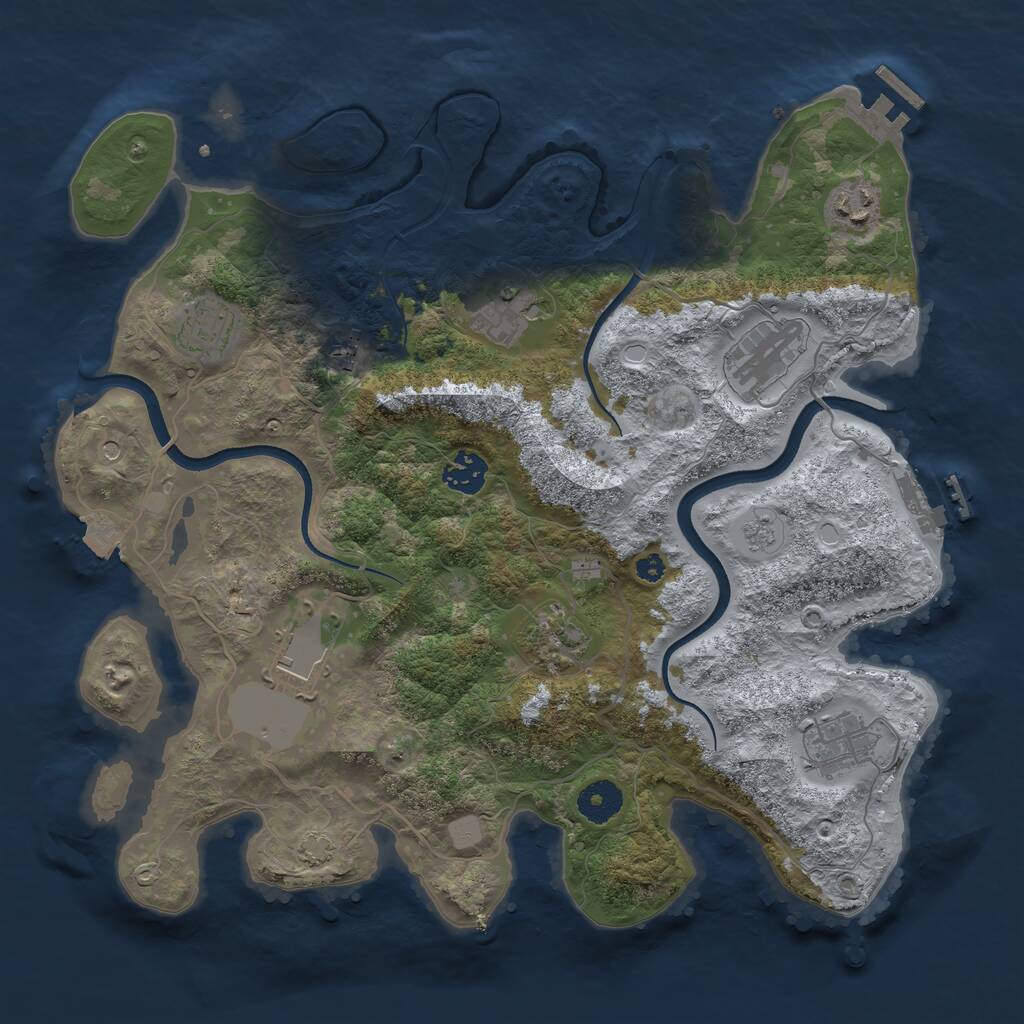Rust Map: Procedural Map, Size: 3600, Seed: 441287897, 15 Monuments