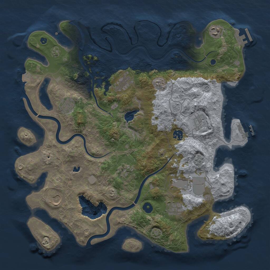 Rust Map: Procedural Map, Size: 4000, Seed: 215350088, 16 Monuments