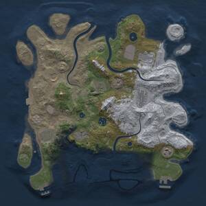 Thumbnail Rust Map: Procedural Map, Size: 3700, Seed: 1480882643, 15 Monuments