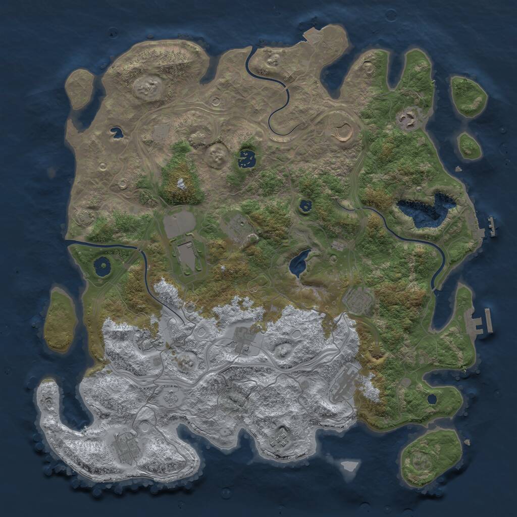 Rust Map: Procedural Map, Size: 4250, Seed: 1096354823, 17 Monuments