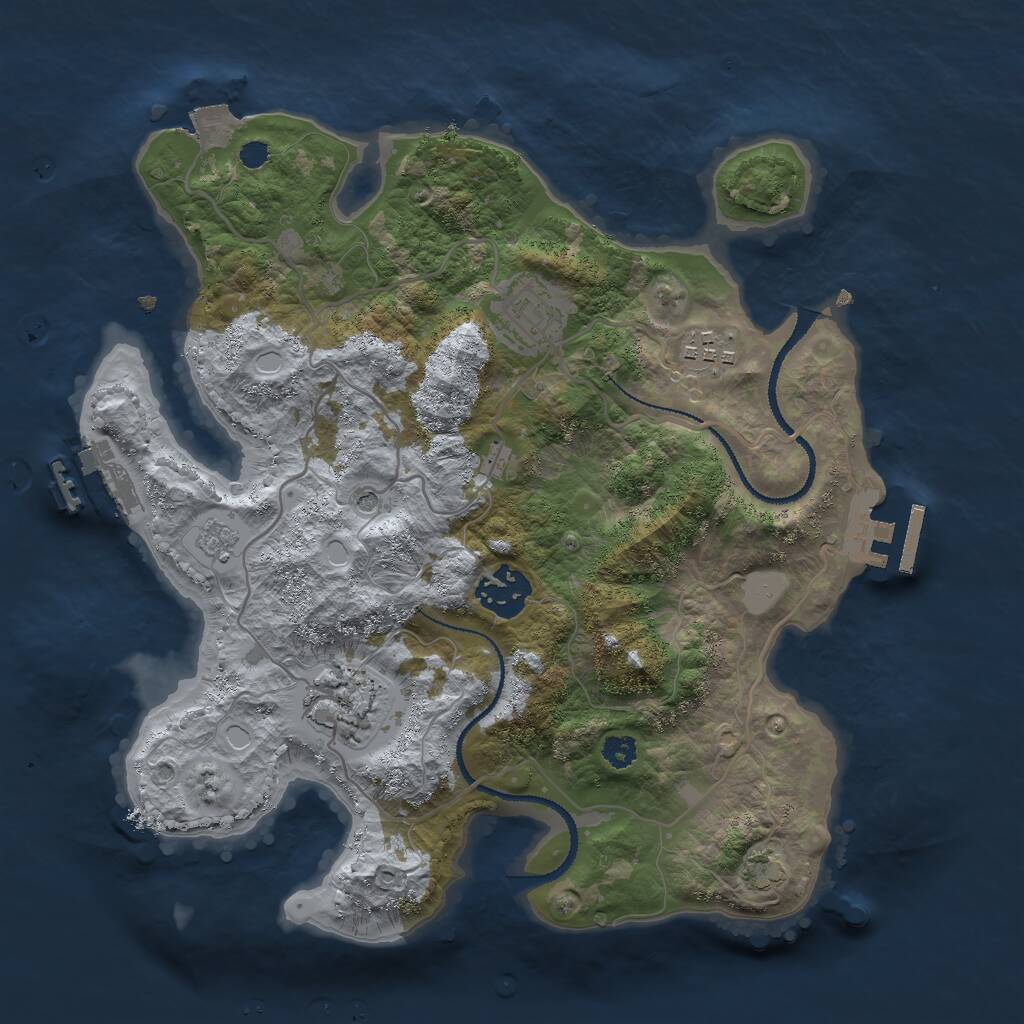 Rust Map: Procedural Map, Size: 3000, Seed: 817554992, 10 Monuments