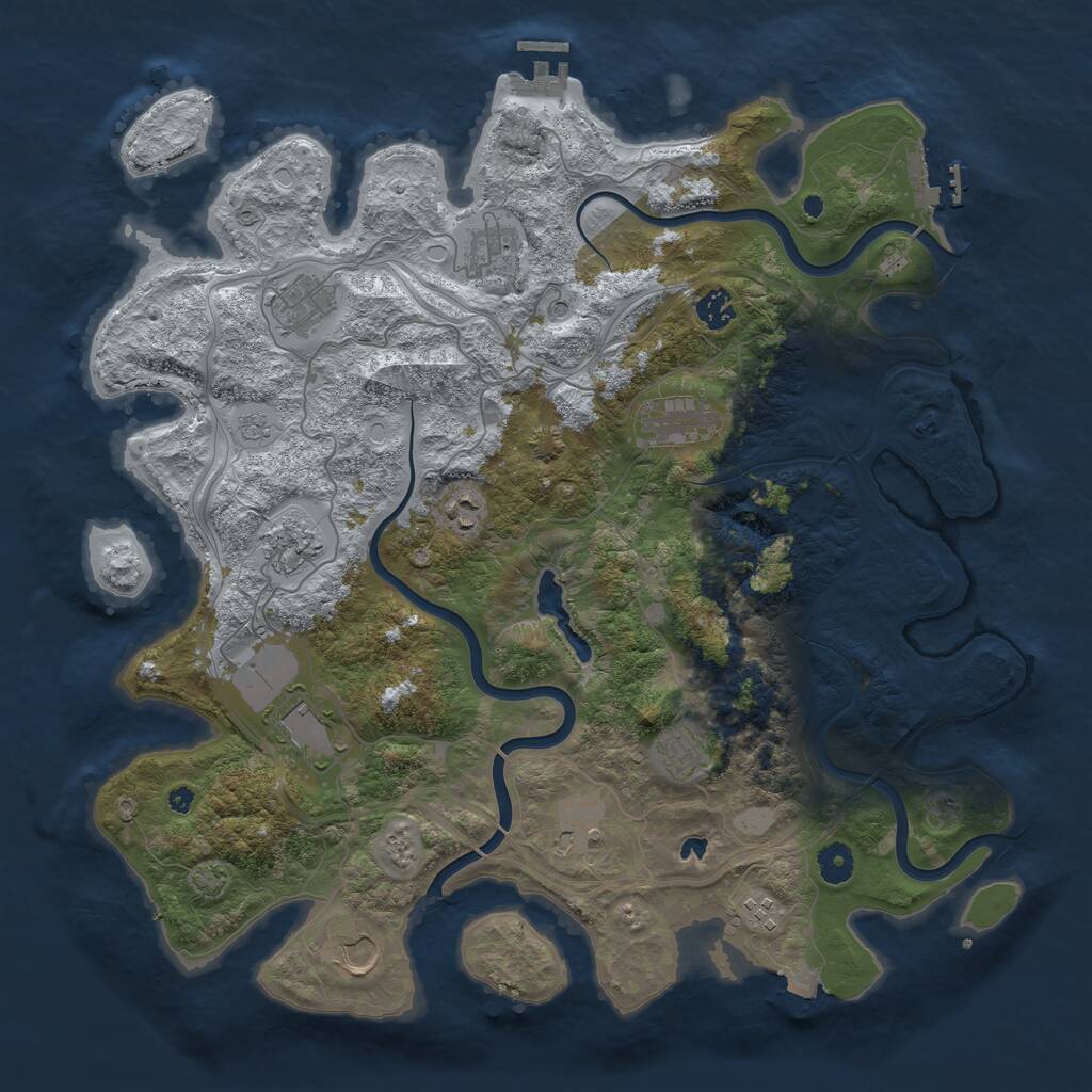 Rust Map: Procedural Map, Size: 4250, Seed: 43265872, 17 Monuments